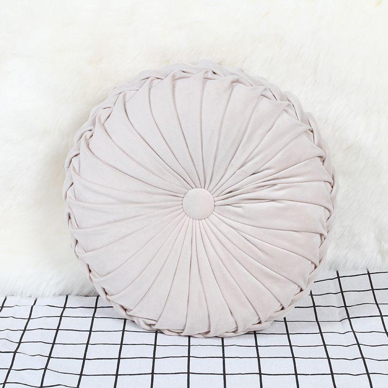 Luxurious Plush Pleated Round Pumpkin Pillow Soft Touch Couch Cushion Floor Decor