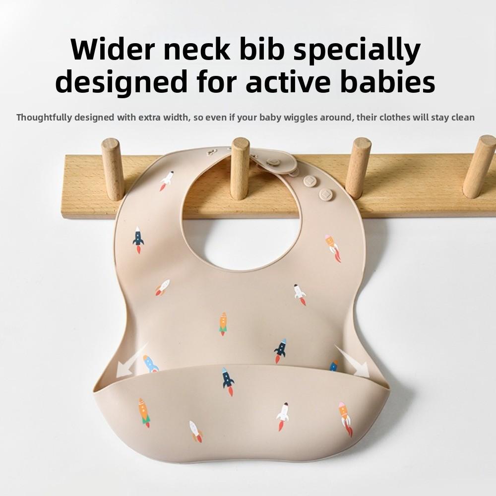 Adjustable Strape Infant Bibs Silicone Saliva Towel New Baby Eating Bib Daily Use
