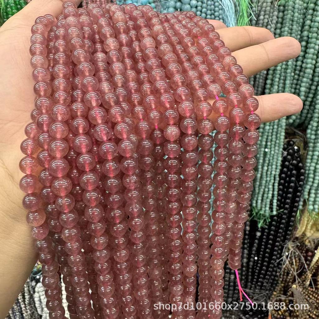Natural Strawberry Quartz Round Loose Beads - Popular DIY Jewelry Accessories.