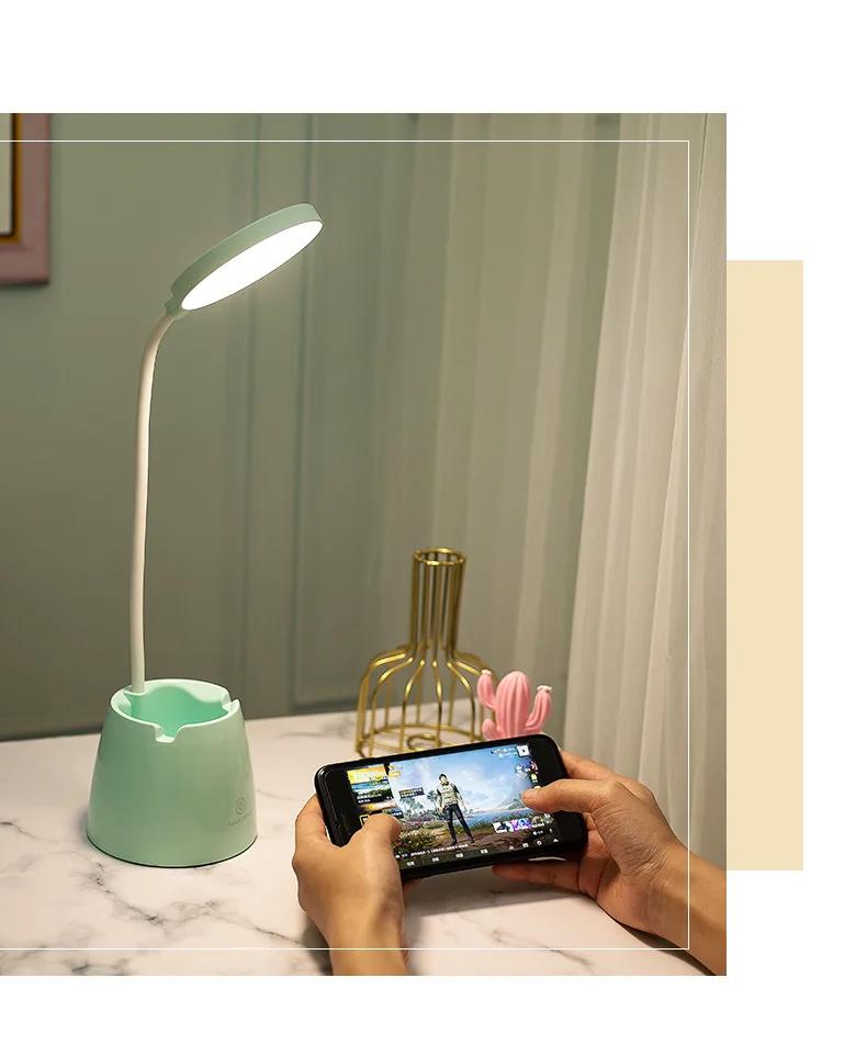 New LED Eye Protection Desk Lamp USB Bedside Lamp Charging Student Study Dormitory Reading Lamp Bedroom Night Light Gift