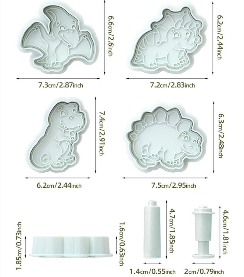 New Dinosaur Cutter Set Cookie Cutters Cake Tools Biscuit Stamp Fondant Mould Baking Sugarcraft Mold