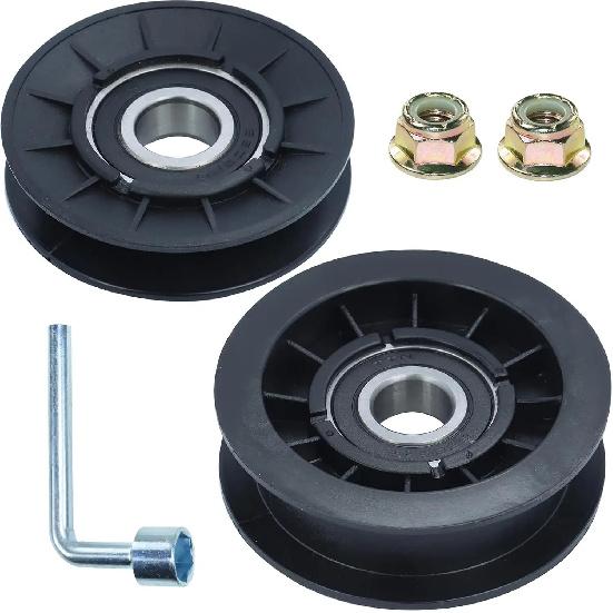 GX20286 V Idler Pulley with GX20287 Idler Pulley Replaces 690409MA Pulley, 1760097 for Jo-hn Dee-re D140, D155, L130 Tractors
