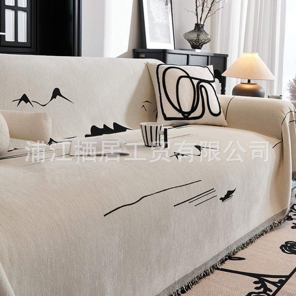 Cartoon sofa towel Chenier black and white simple modern all-inclusive cover anti-cat scratch all-season universal seat cushion blanket cover