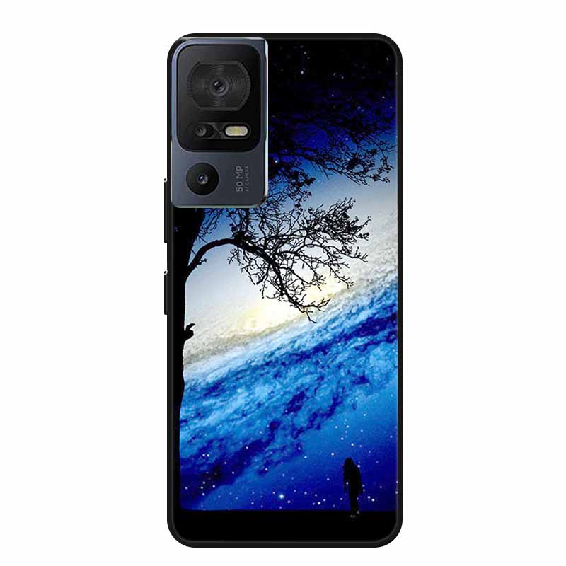 Für TCL 40 SE Handyhülle 40SE Hülle Schwarzes Silikon Weiche Rückseite Hülle Für TCL 40 SE Hülle Funda Für TCL40SE Capa 6.75" Schale