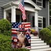Patriotic 4th of July Cat Garden Flag 12.5x18 Inch Double Sided Outside, Memorial Day Floral Yard Outdoor Flag