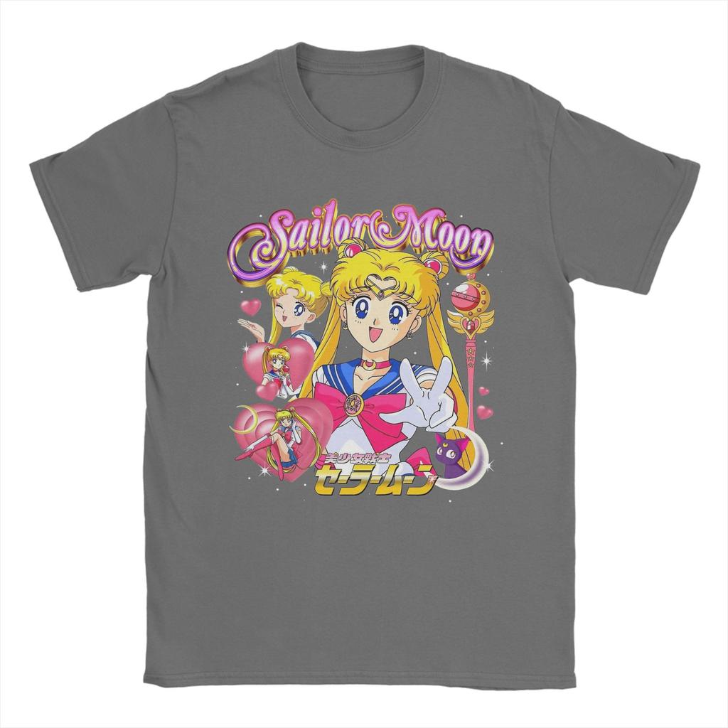 Mens TShirts Sailors Moons Awesome Pure Cotton Tees Short Sleeve  T Shirt Round Neck Clothing Unique