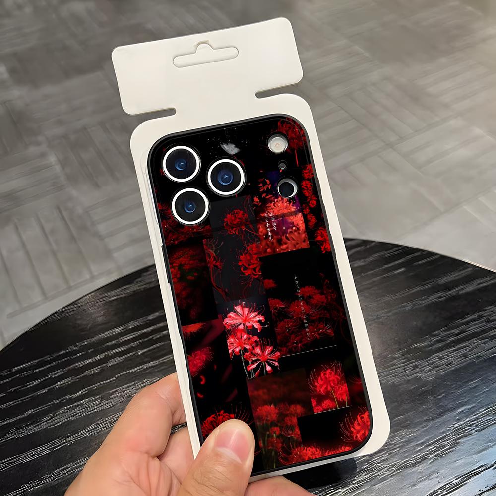 Red Spider Lily Flower Of Hell Phone Case For IPhone 17 Air 16 E Pro Max 15 14 13 Mini 12 Pro 11 Max Plus Black Soft Shell