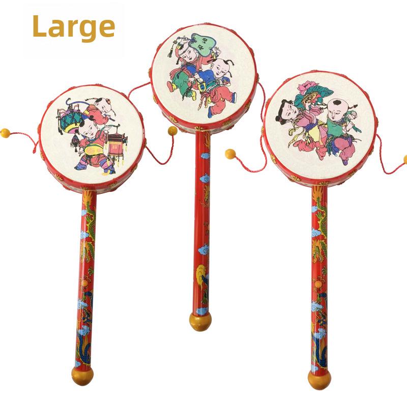 

Экологичная детская погремушка с ручкой 19 см: Громкий, безопасный и популярный барабан удачи