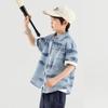 Duoduojia Boys' Summer Short-Sleeve Casual Shirt with Landscape Print