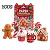 Artistic Paper Folding Tools Christmas Origami Set for Beginners, DIY Holiday/Nativity Scene/Gingerbread Candy Easy Instructions Beginners Craft Kit,