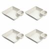4Pcs Lightweight Divided  Tray Compartment Design Sauce  Plate Dinner Plate  Kitchen Daily Use