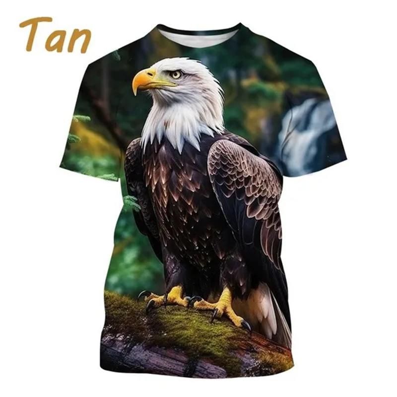 Eagle 3d Printed T-shirt Men's Fashion Casual Funny Personality Animal Print T-shirt Top Streetwear Loose Tops Tees