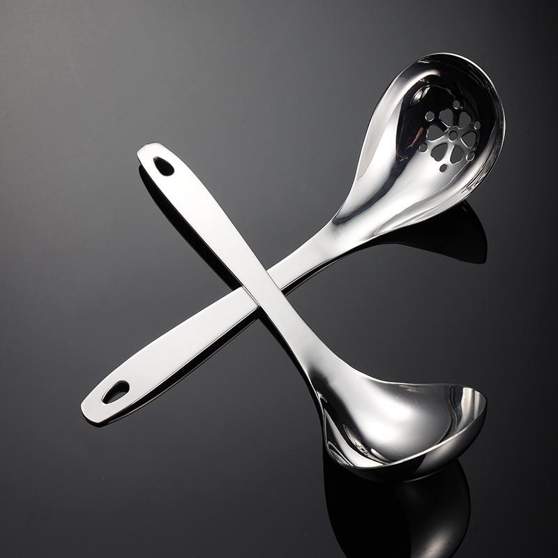 304 Stainless Steel Sinan Spoon Soup Shell Colander Mirror Polished Short Large Spoon Hotel Public Spoon Kitchen Utensils