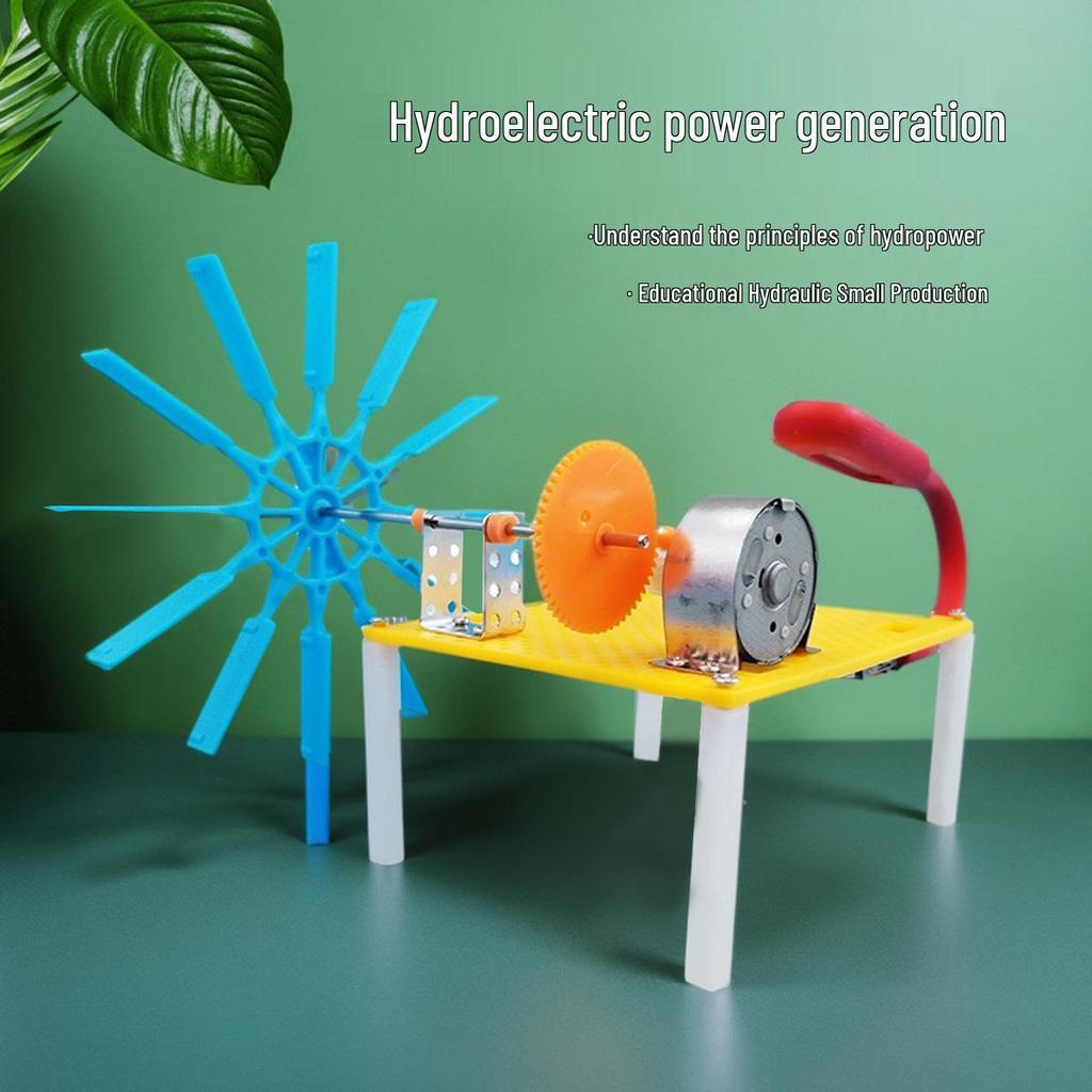 Ručne vyrábaná súprava na vedecké experimenty: Model vodnej elektrárne pre premenu energie