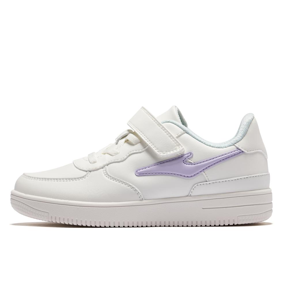 Hongxing Erke Childrens Retro Color Block Fashion Low Top Sneakers Kids sneakers White Purple 64121401017-009