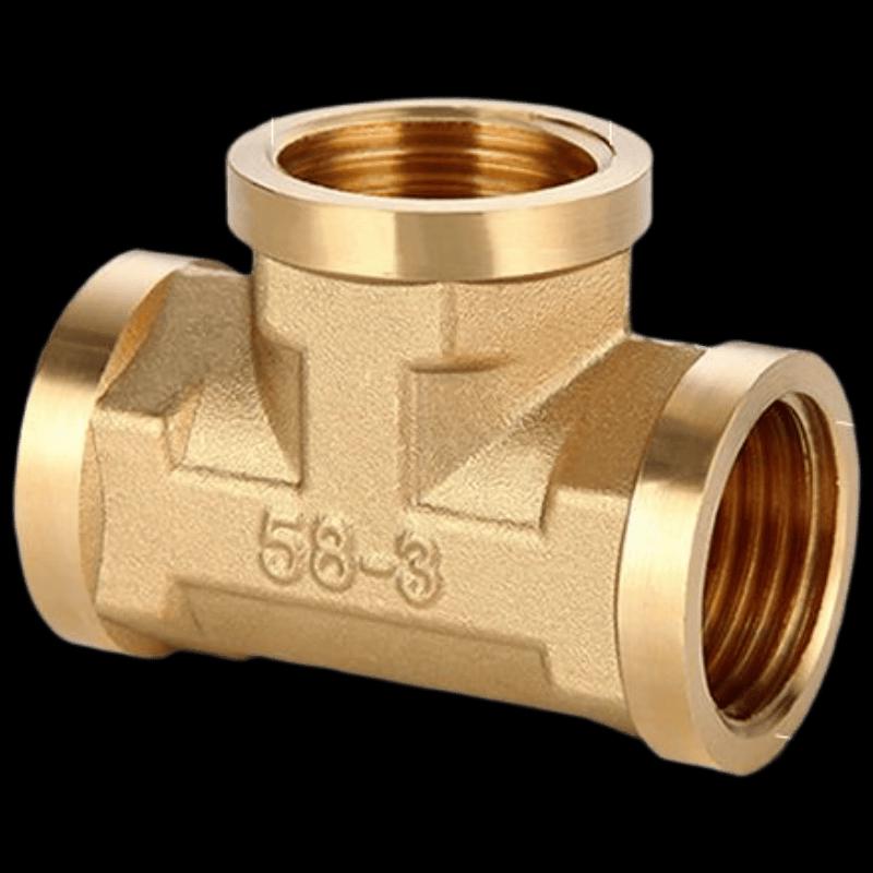 Brass One-In Two-Out Tee Pipe Fitting