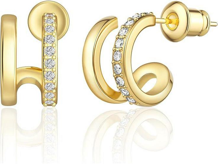 Стильные японские и корейские серьги-кольца с цирконами для женщин - Элегантные, легкие, универсальный дизайн