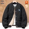 GENIOLAMODE Men's Fleece-Lined Padded Baseball Jacket