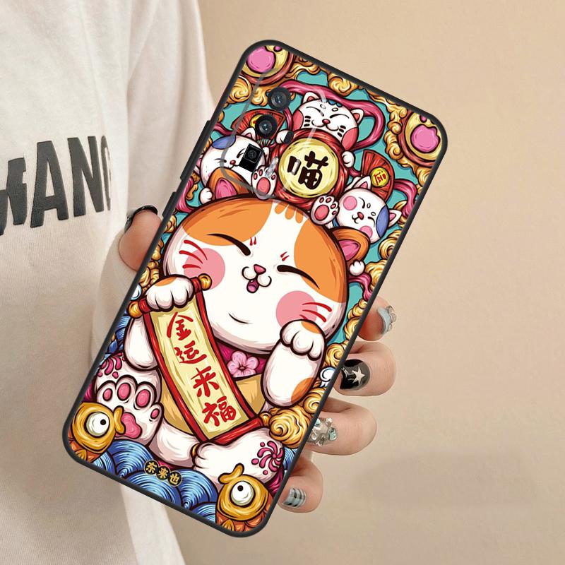 Segen Glückskatze Hülle Für Xiaomi 17 15 14 Ultra 13T 14T 15T Pro POCO F8 F7 F5 F6 X3 X5 X6 X7 X8 Pro Max Abdeckung