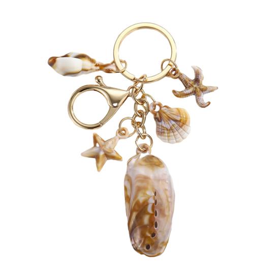 Beach Keychain Pendant Imitation Shell Conch Starfish Design Handbag Pendant Keyring Bag Charm Wallet Accessory