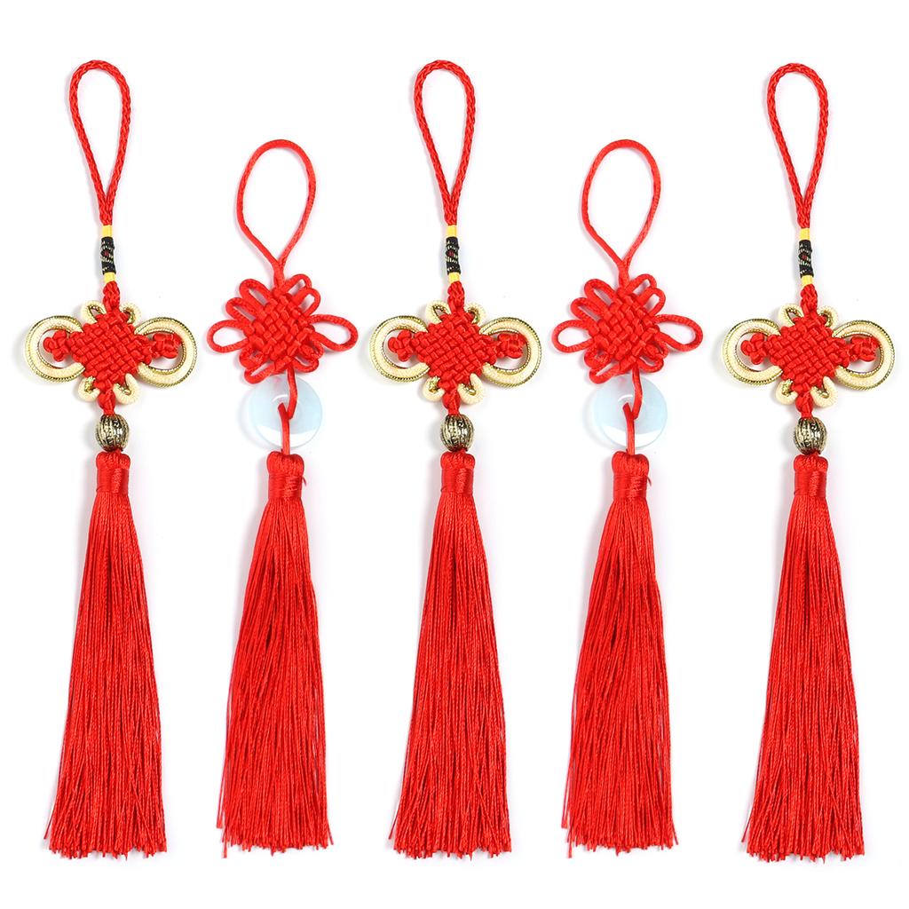 2pcs Chinese Knot Festive Fortune Silk Tassel Fringe Pendant For Spring Festival Home Decoration New Year's Gifts Accessories