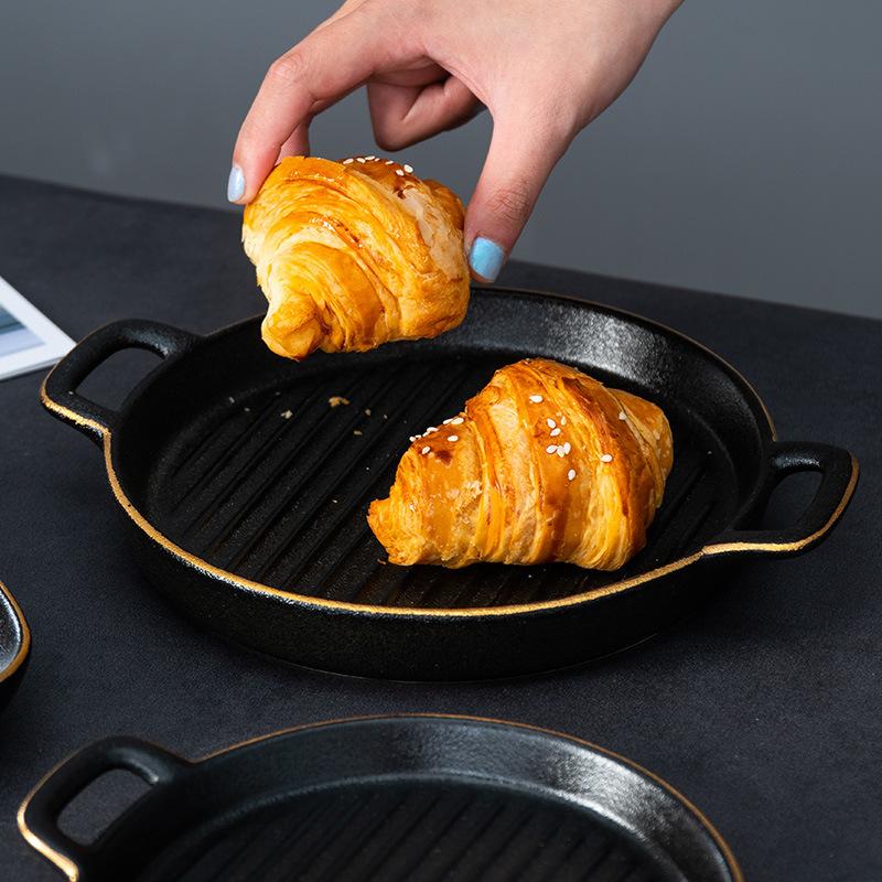 Japanese Amphora Baking Plate Anti-Scalding Hotel Restaurant Pasta Baking Plate Ceramic Gratin Plate Creative Frosted Plate