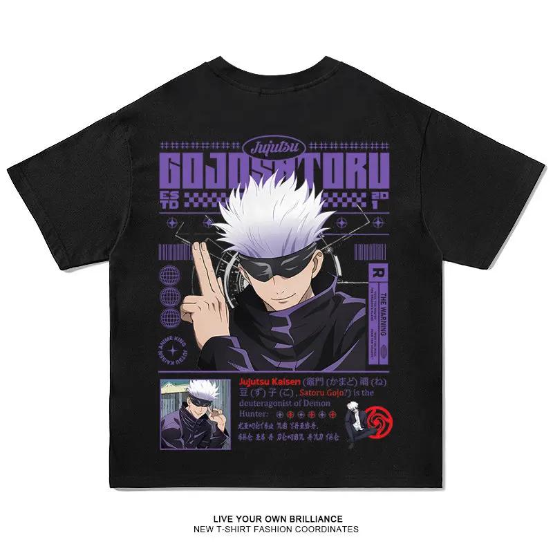 

2026 Модная аниме-футболка Jujutsu Kaisen Унисекс Графическая футболка Летняя родитель-ребенок Короткий рукав Повседневная Сатору Годжо Топ Стритве... S разноцветный