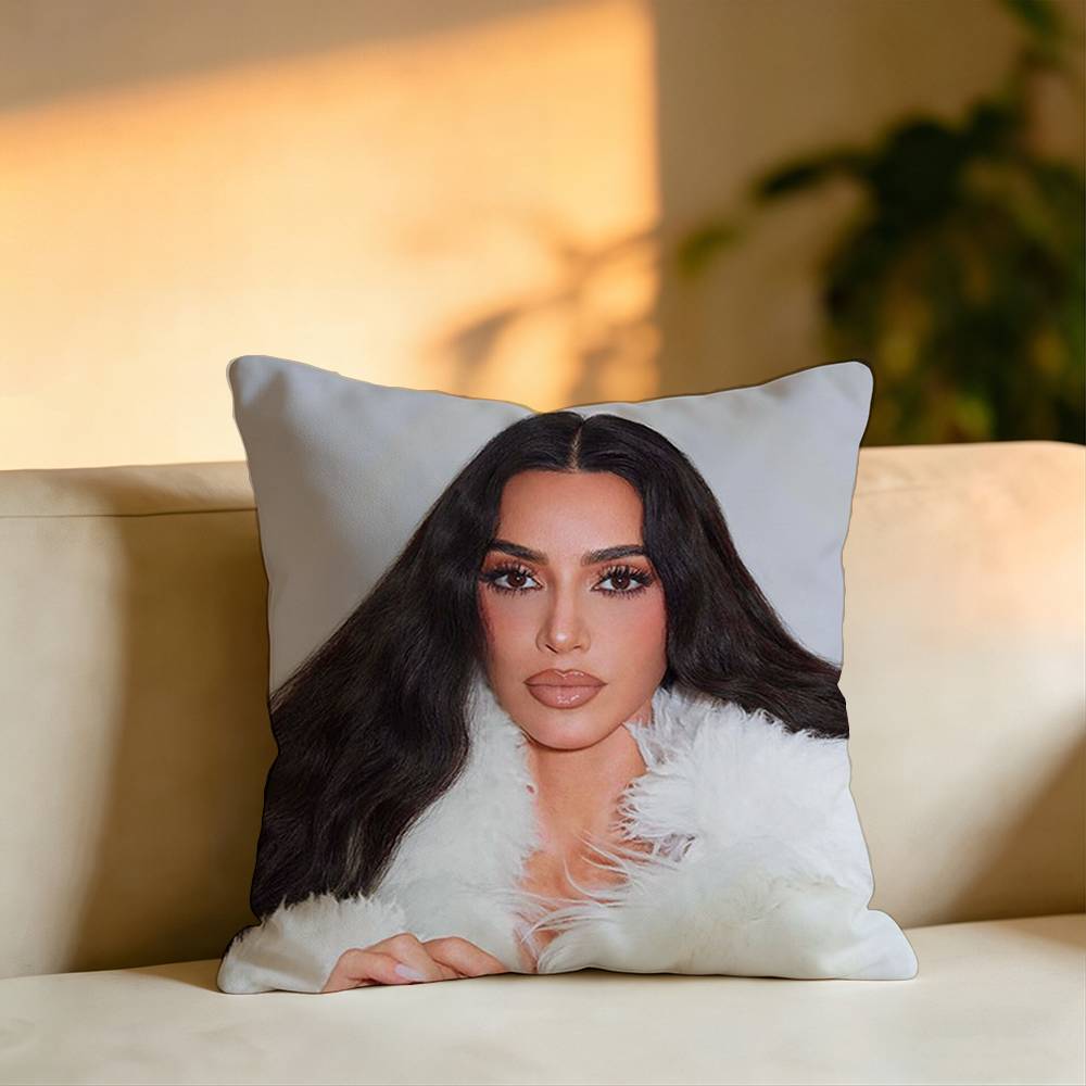 Popular Actress KKim Kardashian Square DoubleSided printed Pillow Case Bedroom Bedside Pillow Sofa Cushion Cover