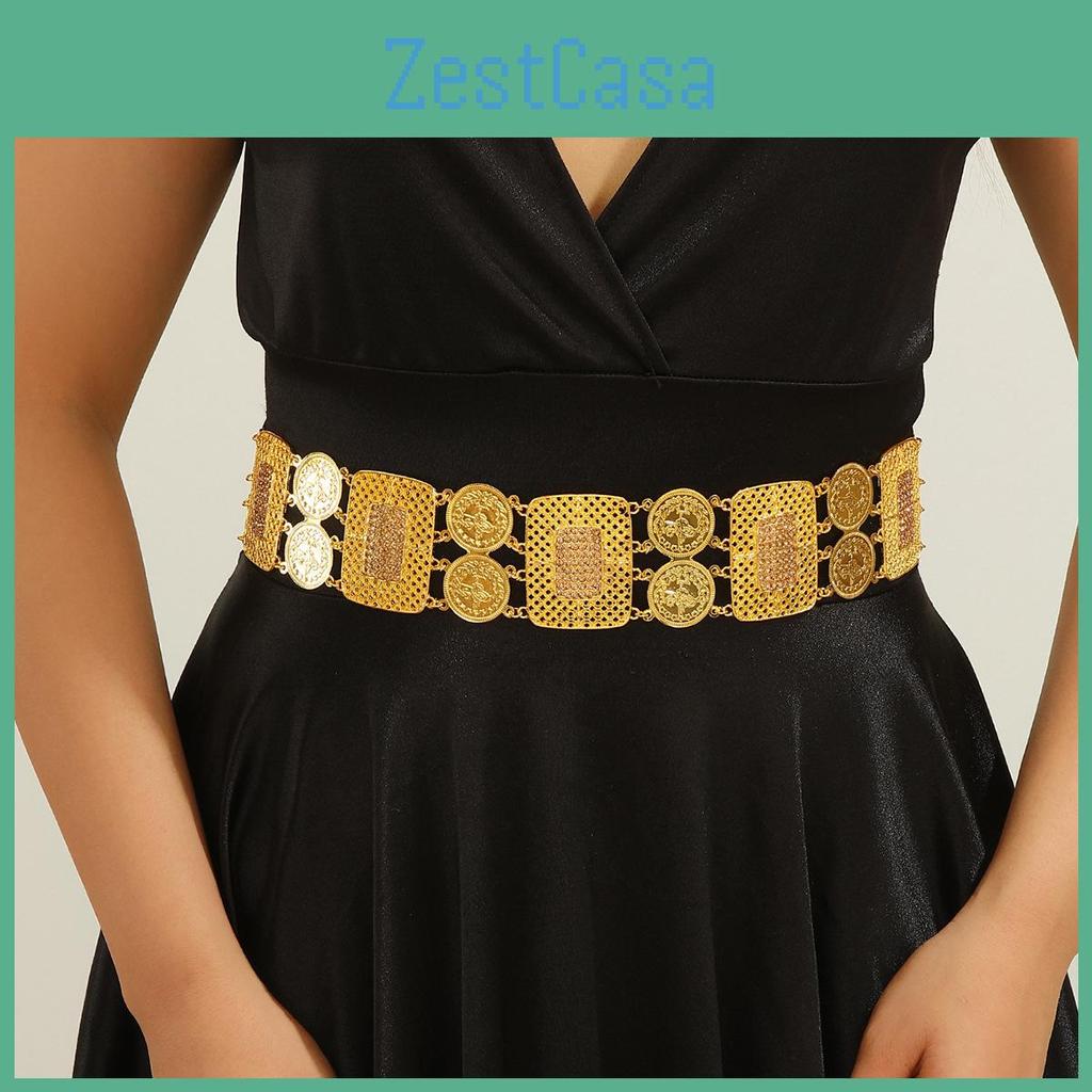 Gold Alloy Waist Jewelry For Women With Geometric Shape And Elegant Finish For Special Occasions