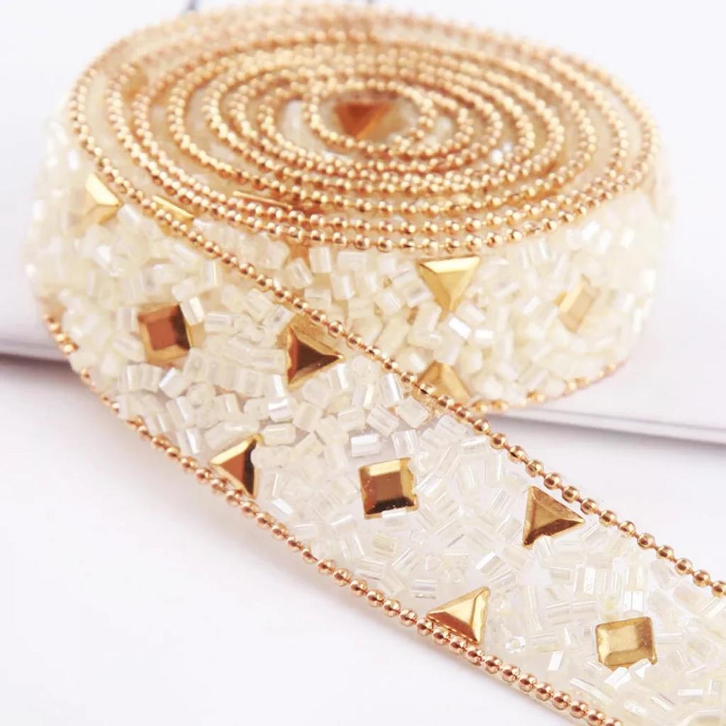 Hot Fix Rhinestone Ironing Chain DIY Clothing Shoes Bag Ironing Sewing Jewelry Accessories Gemstone Trim Belt Diamond Glue 1Yard