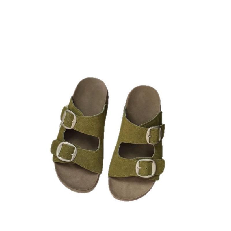 Leather Version~ Birkenstock Slippers for Women To Wear In Summer and Summer, New Casual One-word Thick-soled Height-increasing Cm Cool Slippers