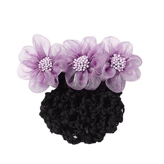 

Hair Bun Net Elegant Lace Flower Hairpin Bun Cover Professional Hairstyle Hollow Out Lady Ballet Career Crochet Hairband Hair Accessories фиолетовый