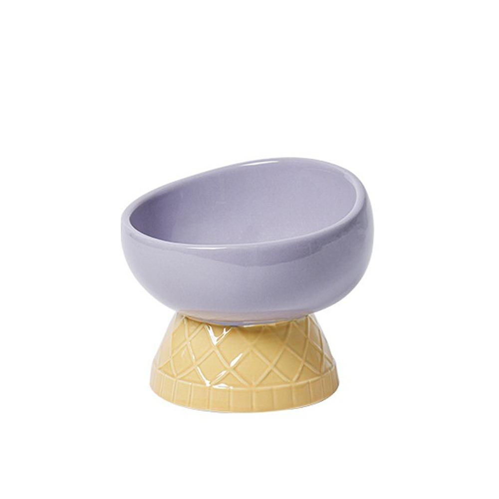 Oblique Mouth Cat Drinking Bowl Anti Overturning Raised Cat Bowl Ceramic Pet Bowl  Pet Feeding