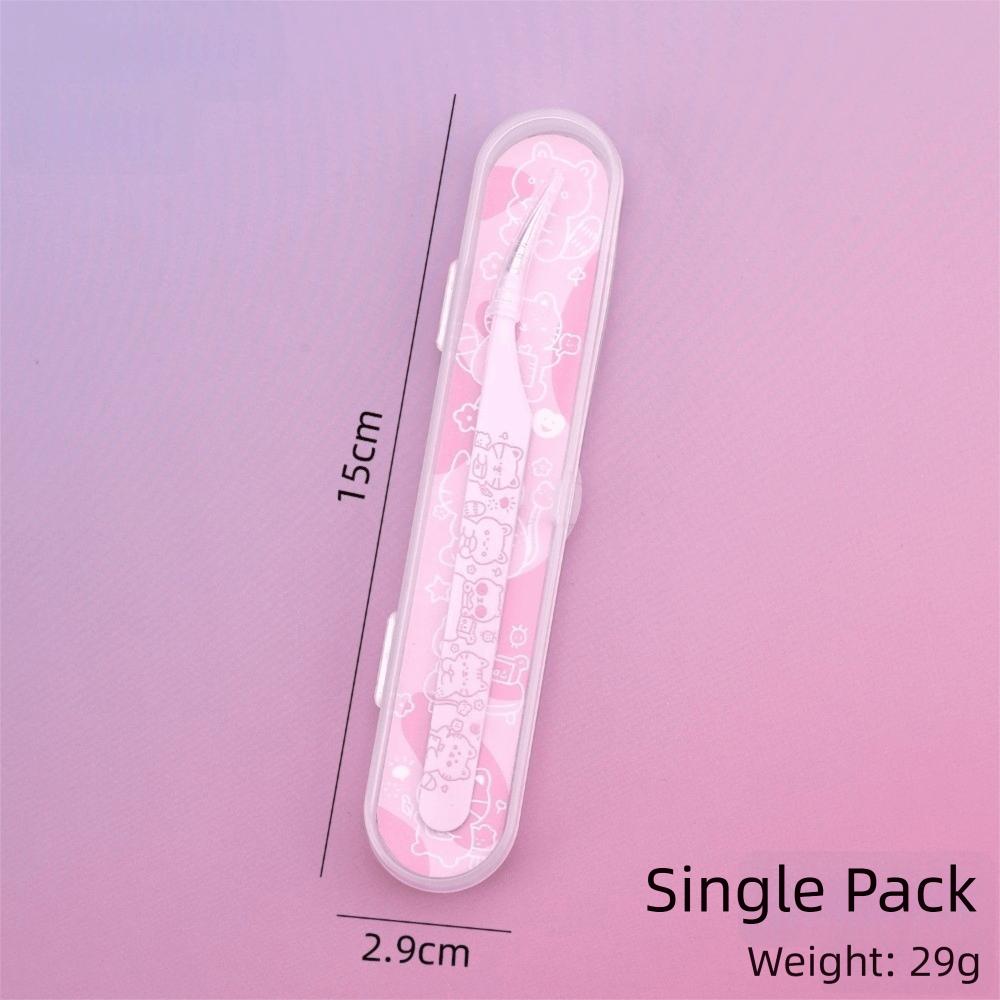 Cartoon False Eyelash Tweezers Thickened Rust Proof Fake Eyelash Grafting Tools Stainless Steel Without Deformation