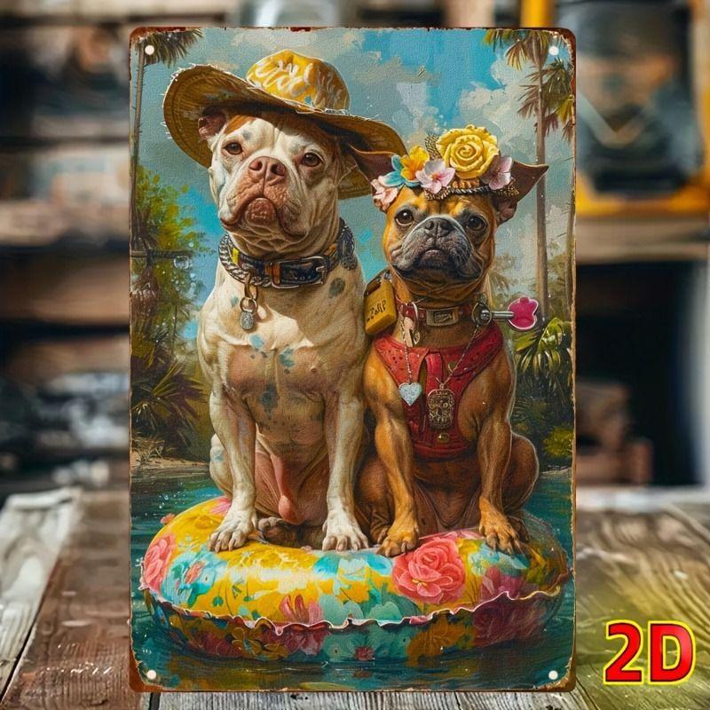 Retro Metal Animal Wall Art for Home Kitchen Farm Cafe Garden