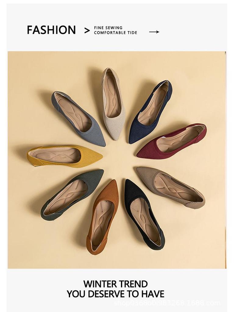 Damskie czarne buty do pracy z oddychającego materiału z czubkiem w szpic i na masywnym obcasie