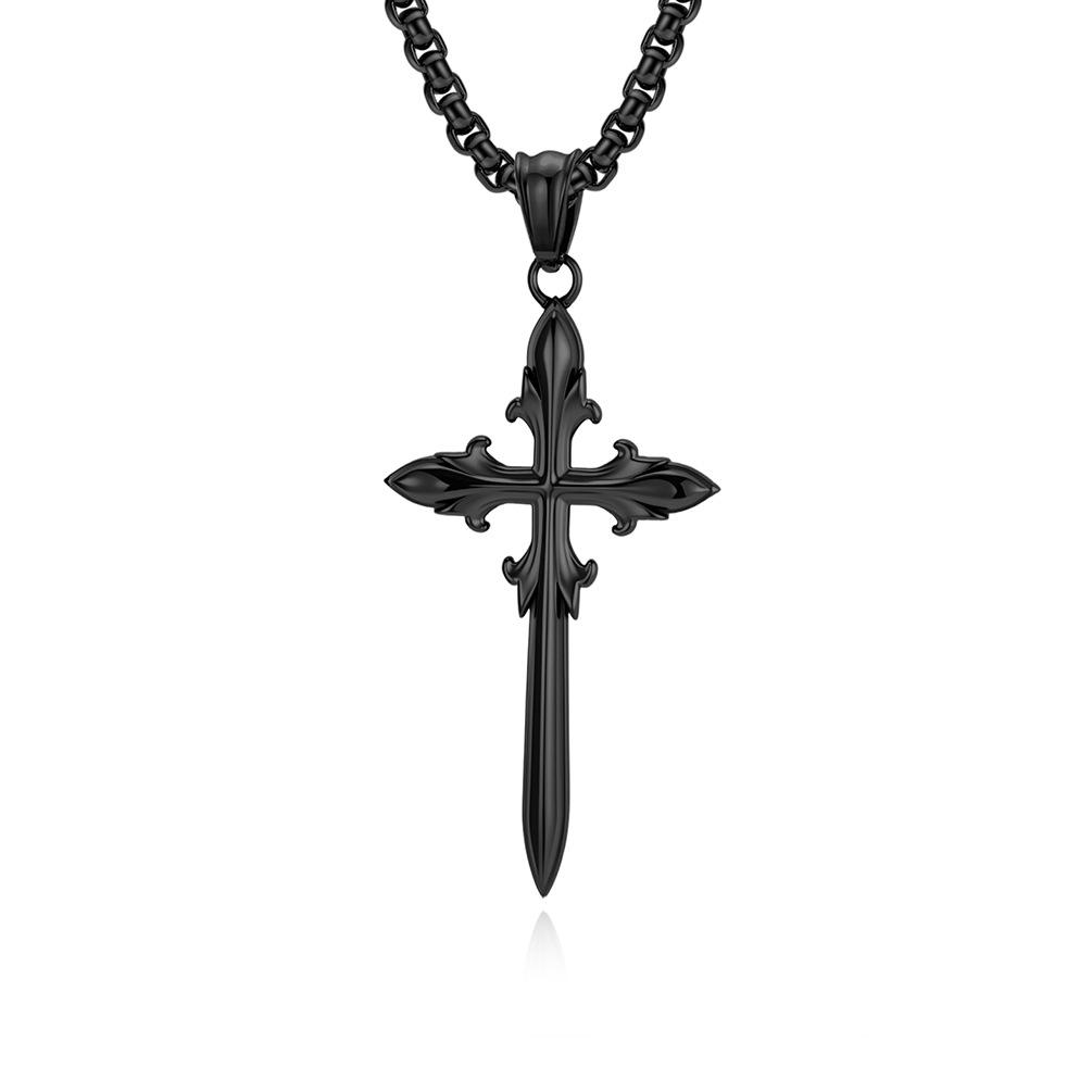 Cross Necklace European and American Retro Gothic Niche Design Sense Street Hipster Versatile Pendant