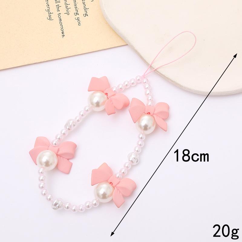 Elegantní perlový mašličkový korálkový řetízek na telefon a všestranná šňůrka pro ženy