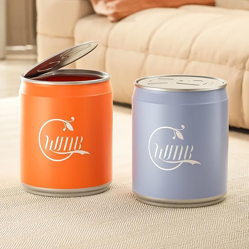 Creative Can Shaped Trash Can , Odor Sealing Design, Large Capacity with Press Open Lid, Ideal for Home and Bathroom Storage, Durable Plastic