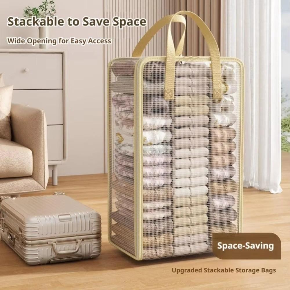 Transparent Clothes Storage Bag Foldable Design Organizer Storage Bag  For Home Use