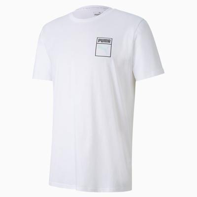 Ανδρικό T-Shirt με Στρογγυλή Λαιμόκοψη και Εκτύπωση Γραφικού Box Logo Λευκό 598625-02