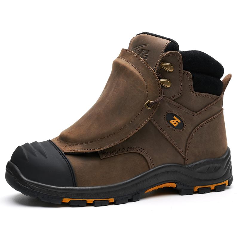 

high-quality Work Boots Men Composite shoes Genuine leather Indestructible shoes Puncture-Proof Safety Shoes Men Boots Security 40