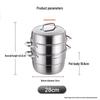 Supor 304 Stainless Steel 3-Tier Steamer Pot, 28cm