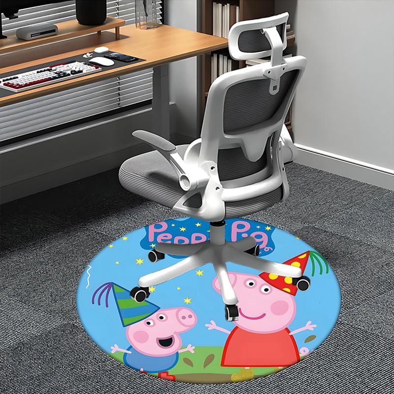 

Peppa Pig Party Hat Chair mat Round Rug-Office carpet, Non-slip, Suitable for Living Rooms, Bedrooms decor.1205153a 80cm by 80cm