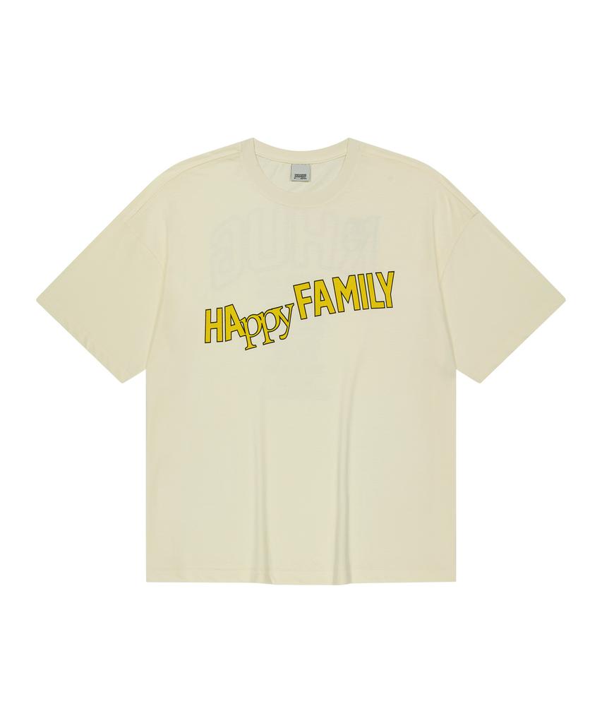 Yunibeoseugameonteu Happy Family Crop T-Shirt_Ivory
