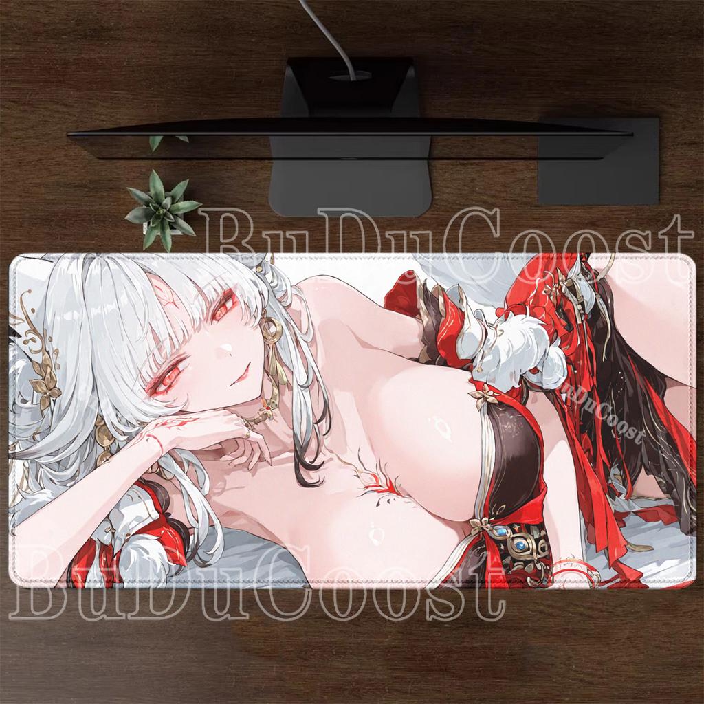 Mousepad New Hsin Wuthering Waves E-Sports XXL PC Gaming Large Non-Slip Base Stitched Edge Keyboard Laptop HD Printing Desk Mat