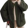 Women's Warm Winter Coats Casual Long Sleeve Button Up Fuzzy Sherpa Fleece Jackets Outerwear