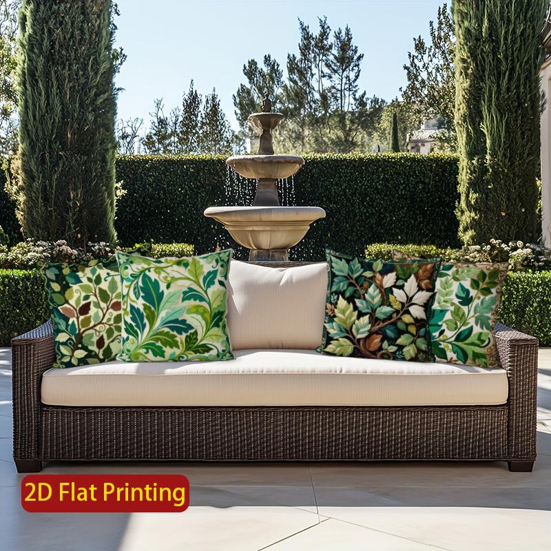 2D Floral Leaf Pattern Decorative Cushion Covers Pattern Cushion Cover Suitable For Sofa Bedroom Car Pillow Cover