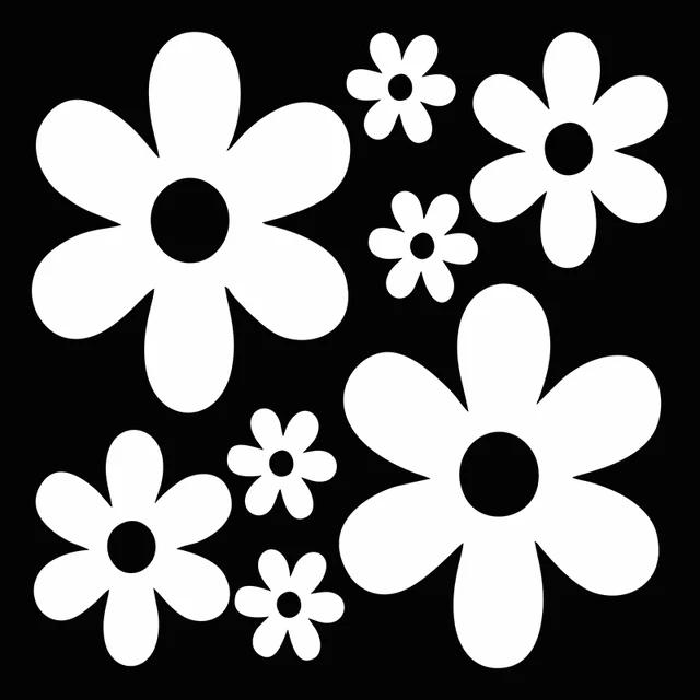 

Красива квіткова наклейка на автомобіль, вінілова наклейка, водонепроникна прикраса, автомобільні наклейки 16x16cm білий