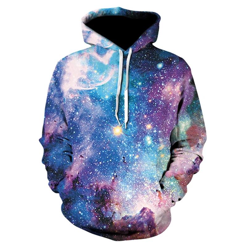 Spring New Starry Sky Colorful Fashion Hoodie Men's Sweatshirt Hooded 3d Clothing Hoodie